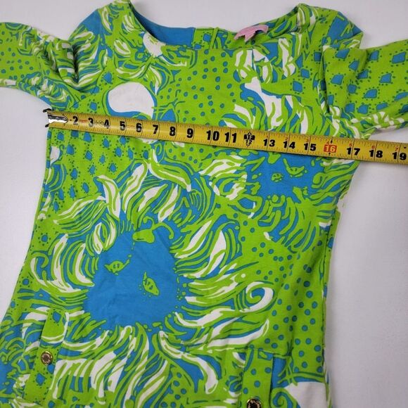 Lilly Pulitzer Dress Small Charlene Shift‎ Limeade Lion Print Green Knit Small - Picture 3 of 10